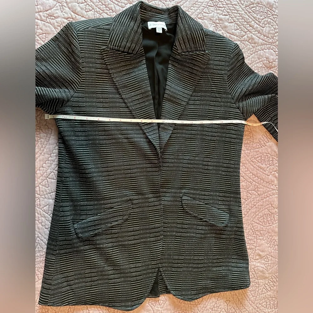 Stacy London Women's Black Striped Pantsuit in XXSP - Picture 12 of 16